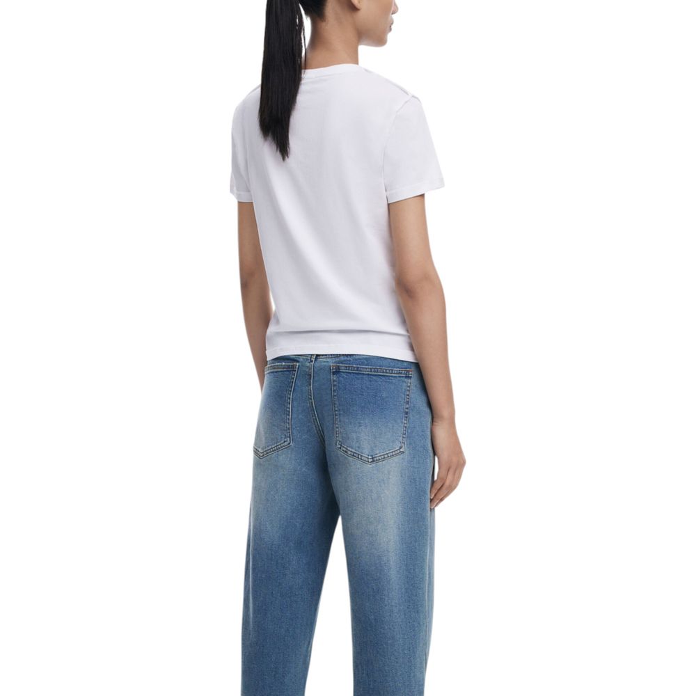 Desigual White Cotton T-Shirt