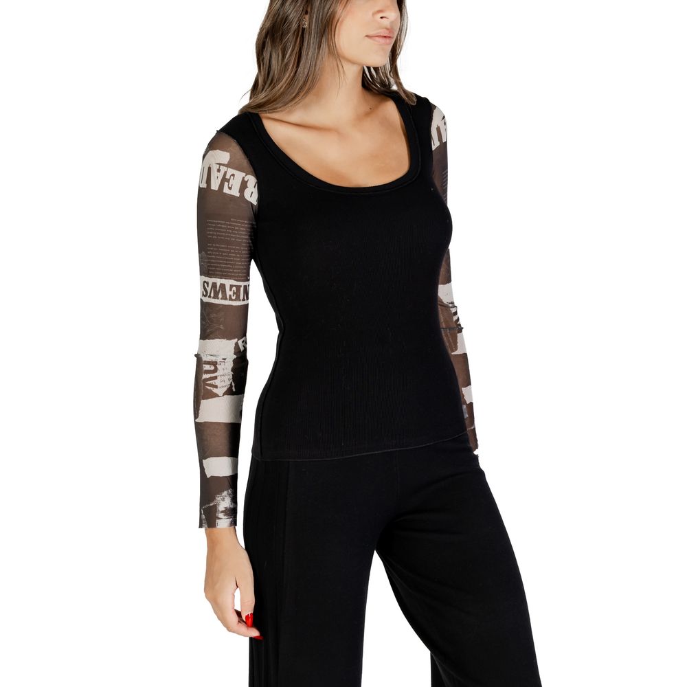 Desigual Black Cotton Long Sleeve T-Shirt