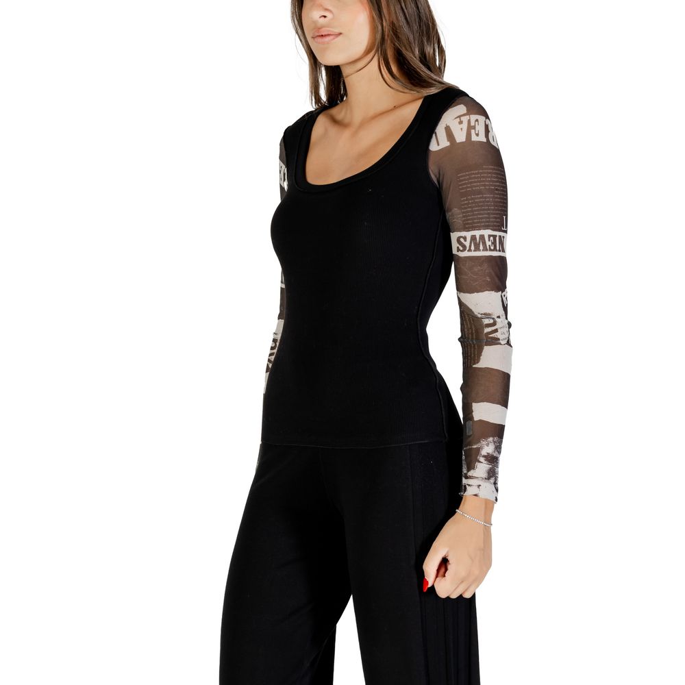 Desigual Black Cotton Long Sleeve T-Shirt