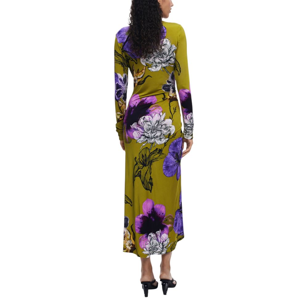 Desigual Bicolor Viscose Long Dress
