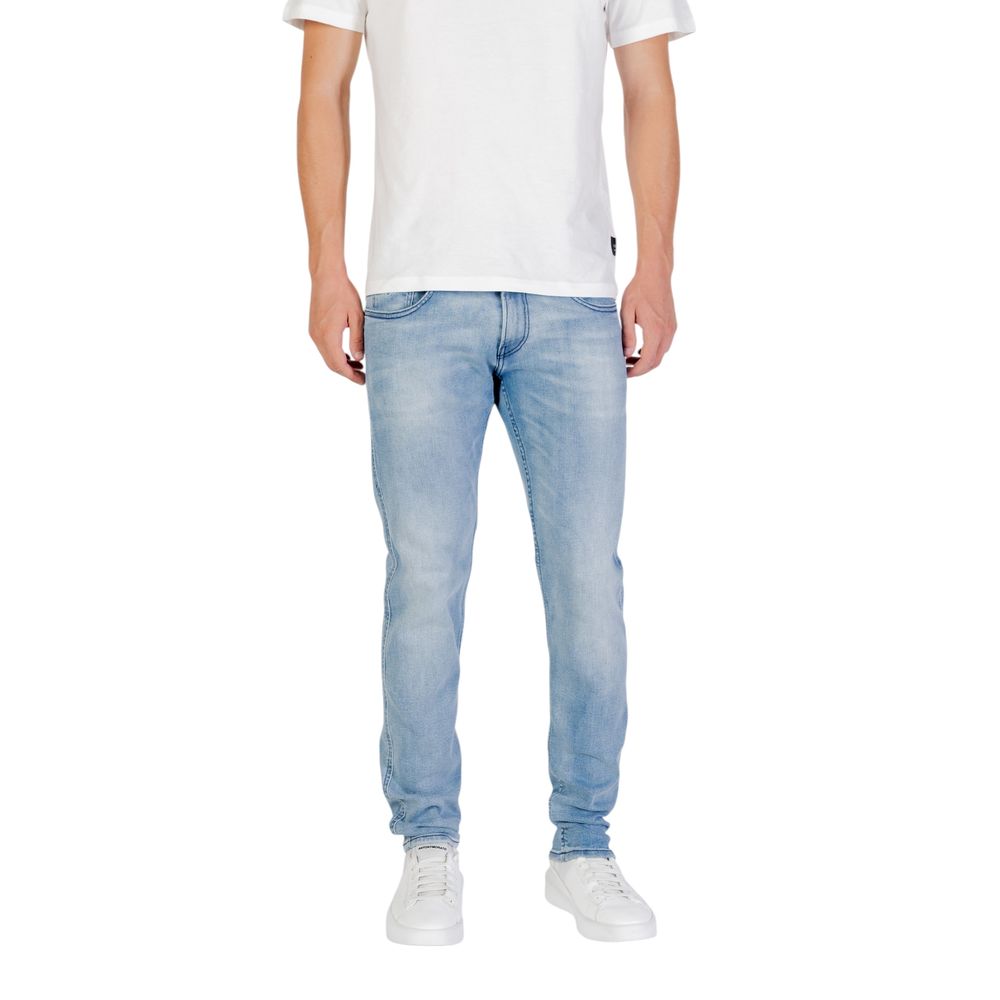 Replay Light Blue Cotton Relaxed Fit Jeans