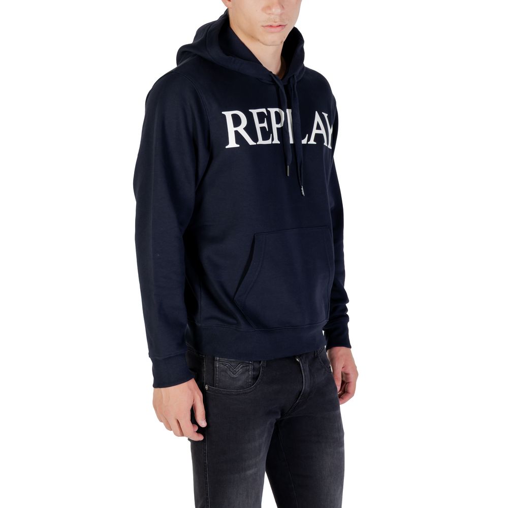 Replay Blue Cotton Hoodie