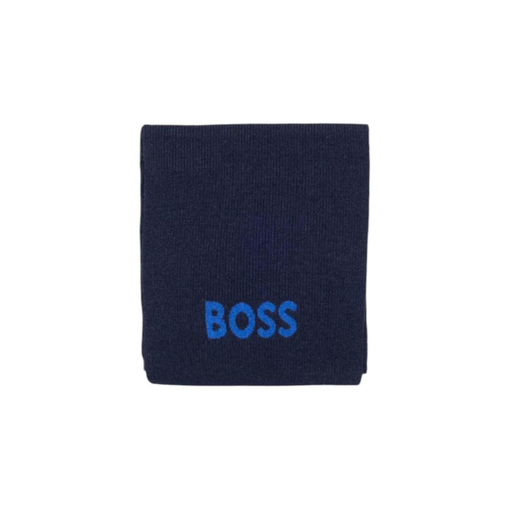 Hugo Boss Blue Polyacrylic Scarf