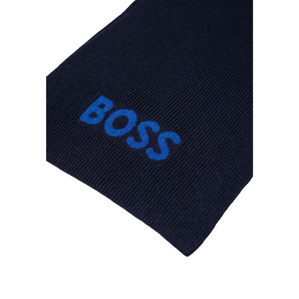 Hugo Boss Blue Polyacrylic Scarf