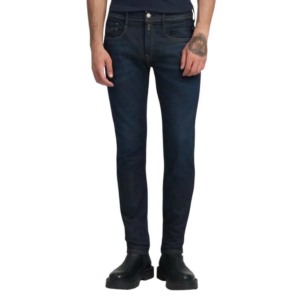 Replay Blue Cotton Skinny Jeans