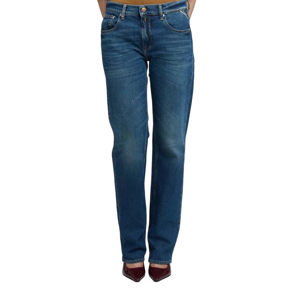 Replay Blue Cotton Mom Jeans