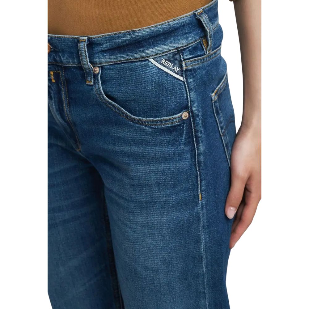 Replay Blue Cotton Mom Jeans