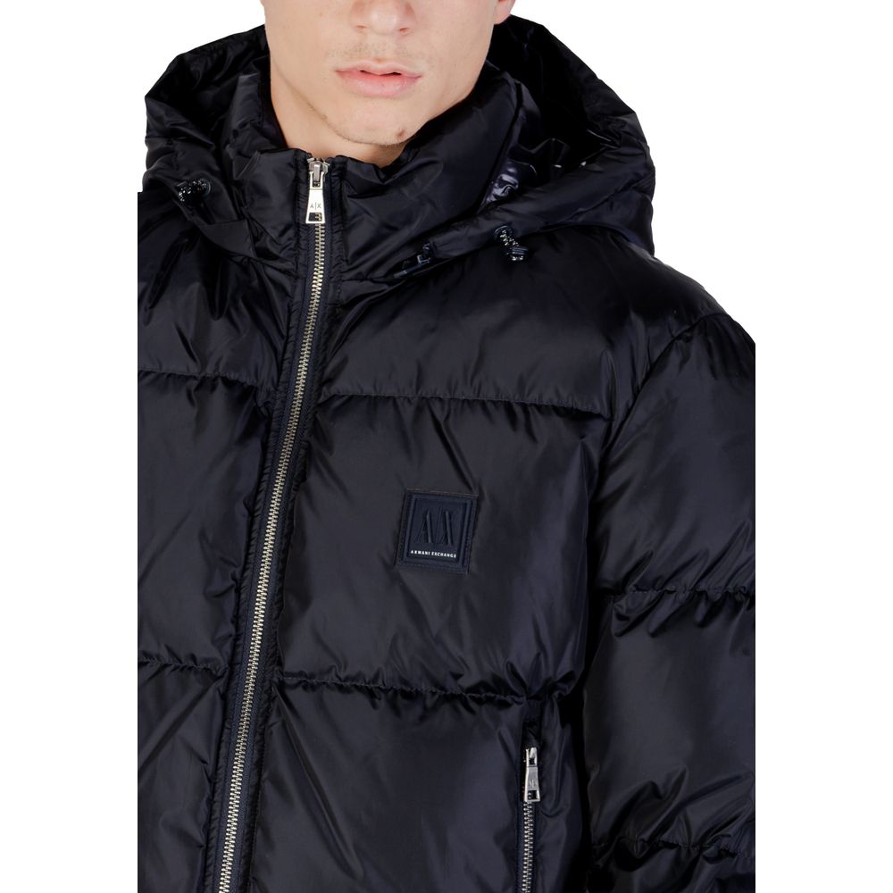 Armani Exchange Blue Polyamide Coat