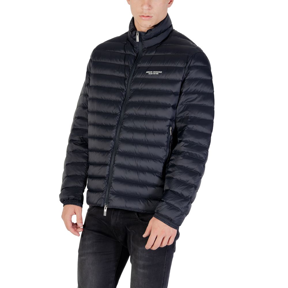 Armani Exchange Blue Polyamide Coat