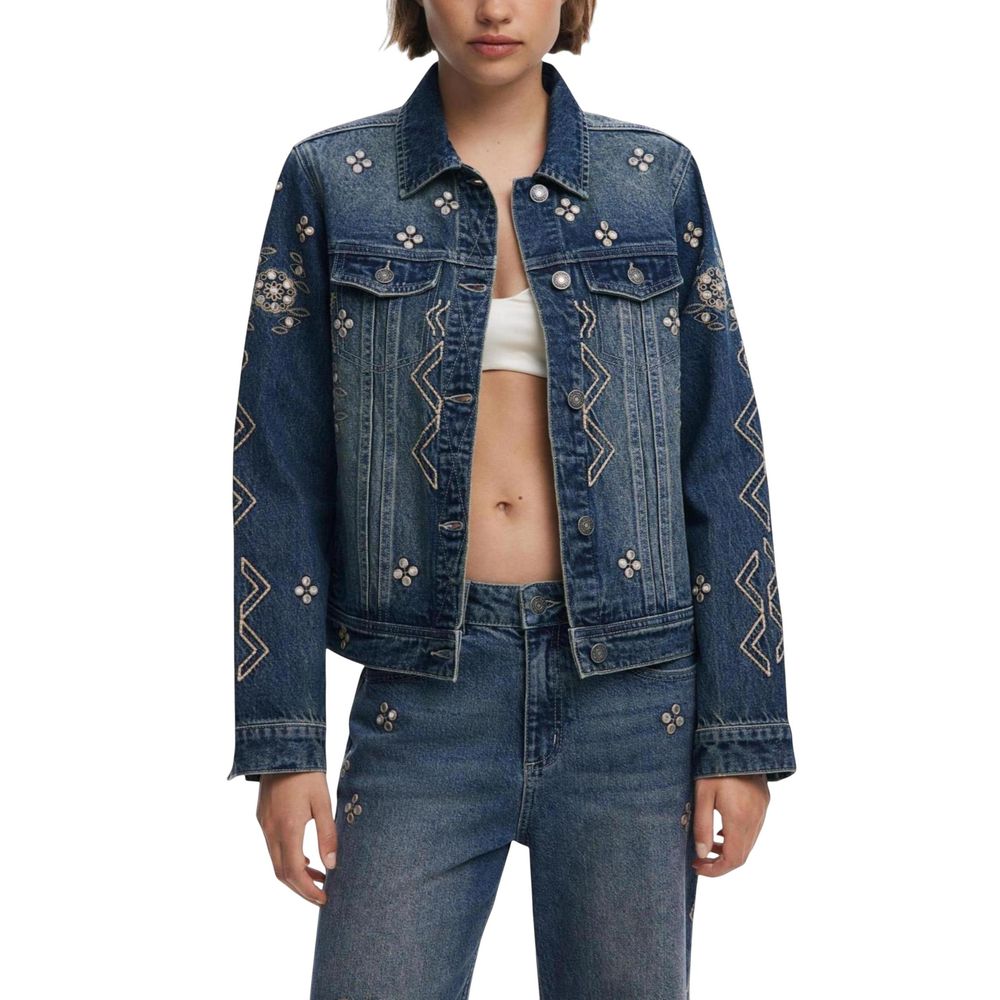 Desigual Blue Cotton Denim Jacket