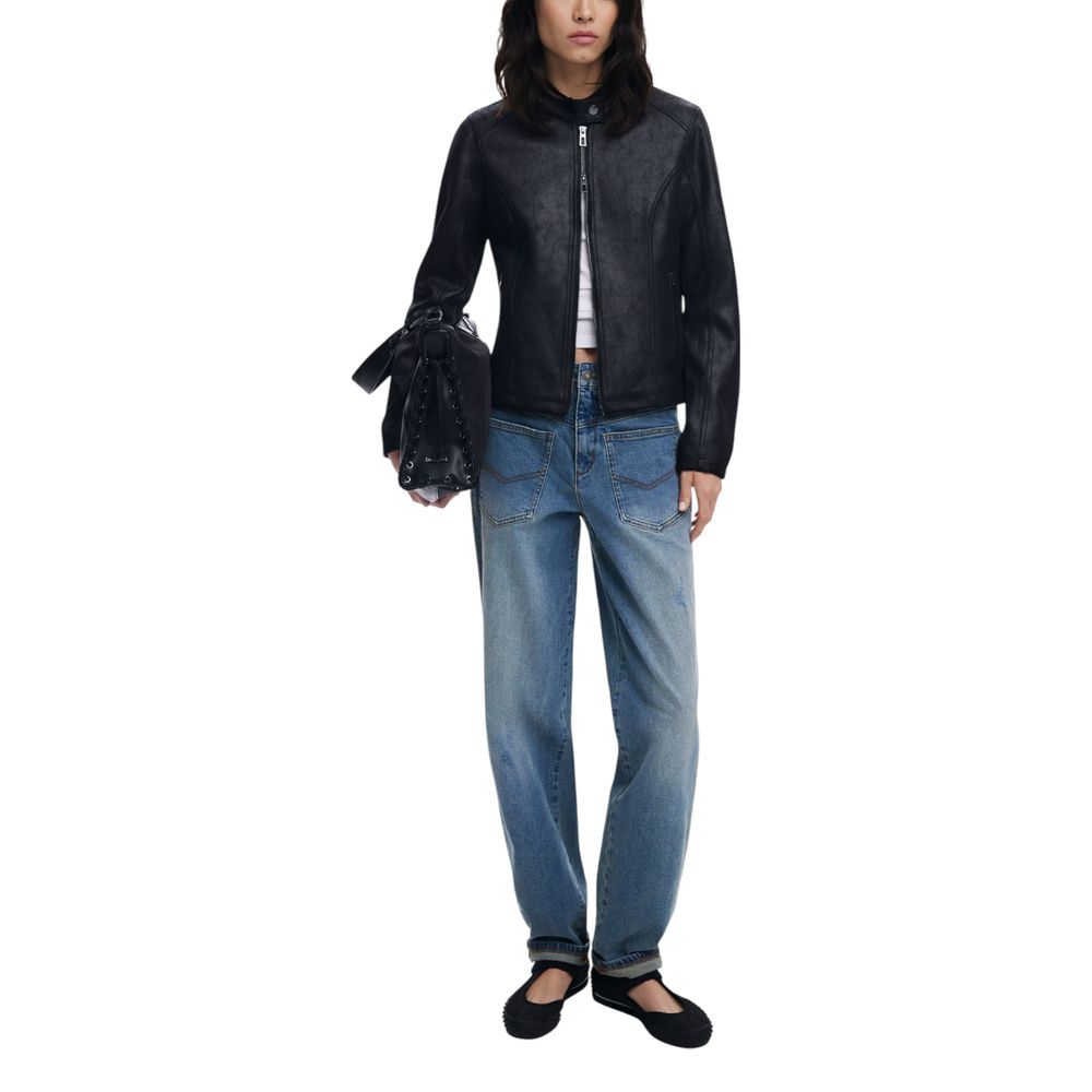 Desigual Black Leather Jacket