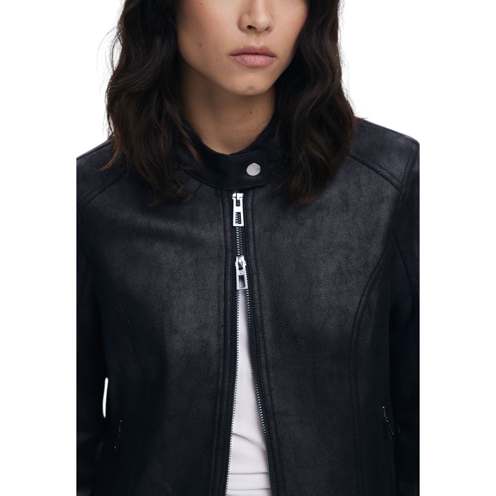 Desigual Black Leather Jacket