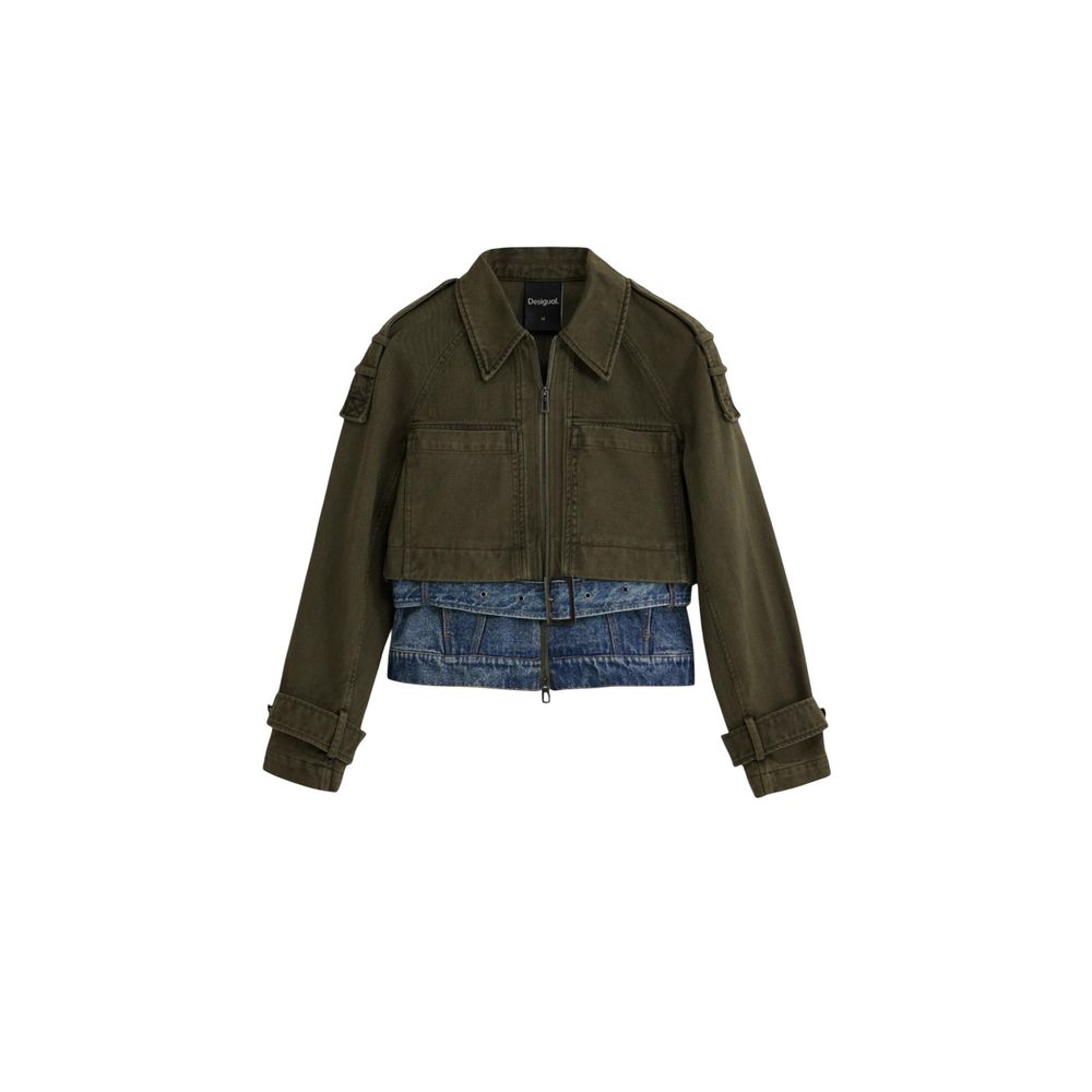 Desigual Green Cotton Denim Jacket