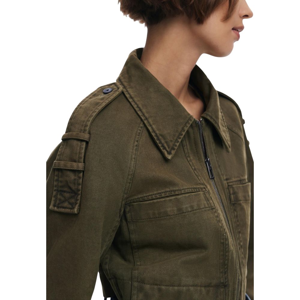 Desigual Green Cotton Denim Jacket