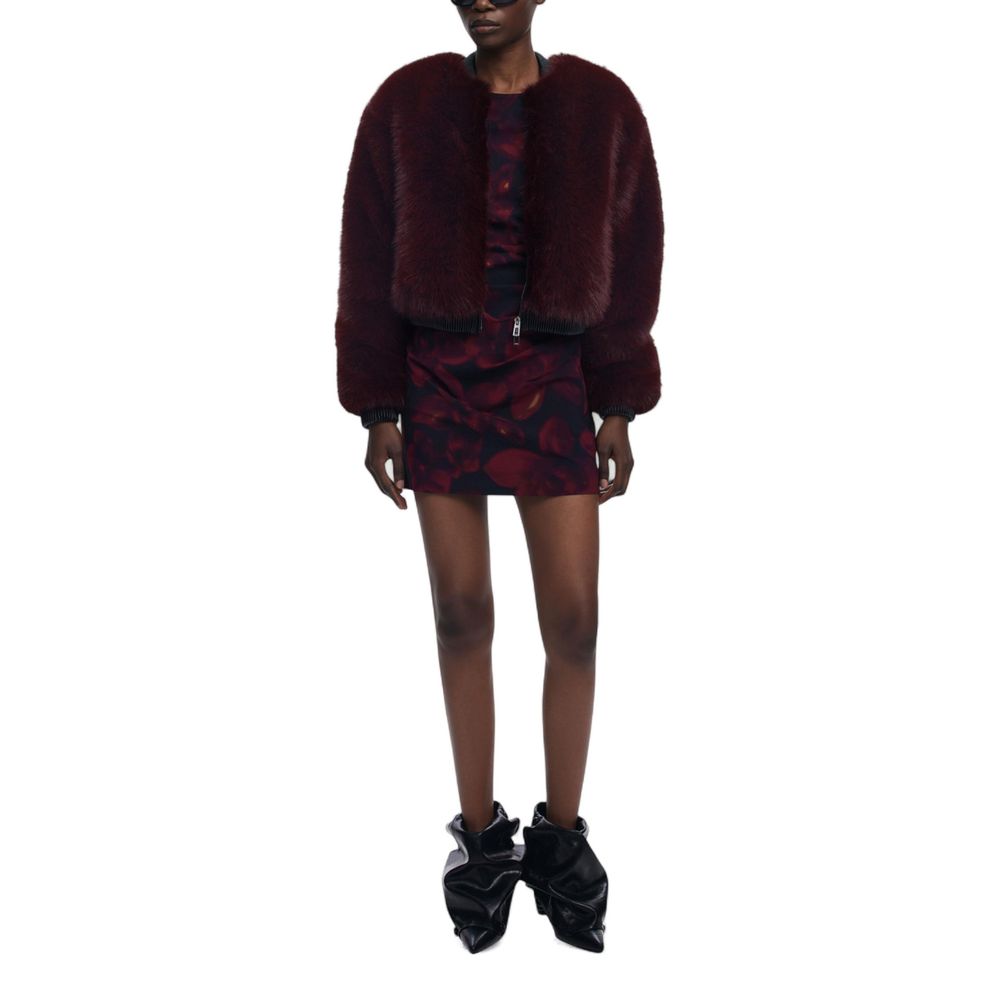 Desigual Bordeaux Polyester Jackets And Coat