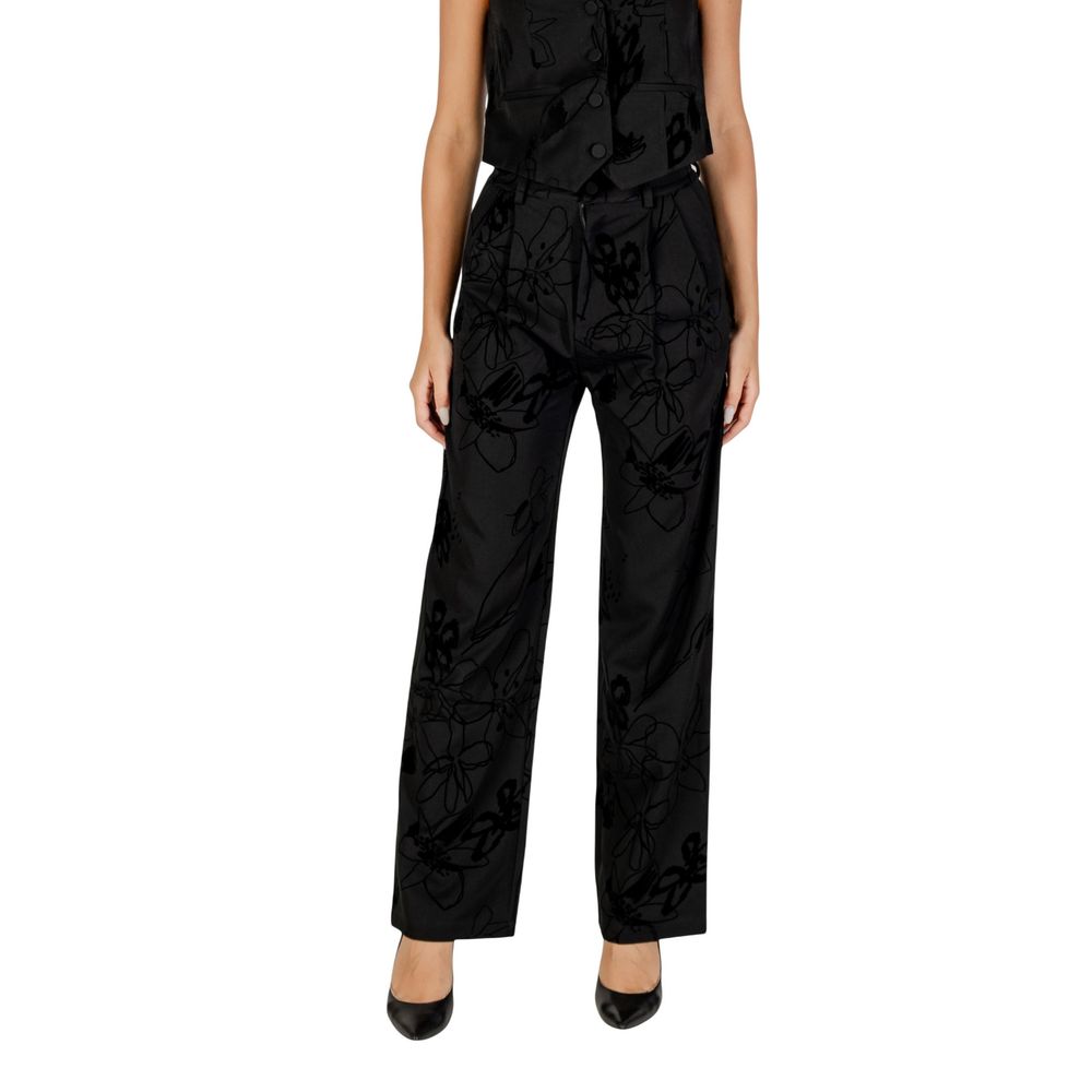 Desigual Black Polyester Flared Pants