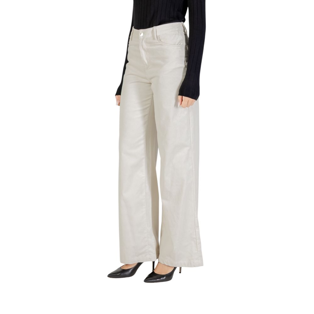 Pantalon décontracté en coton beige Liu Jo