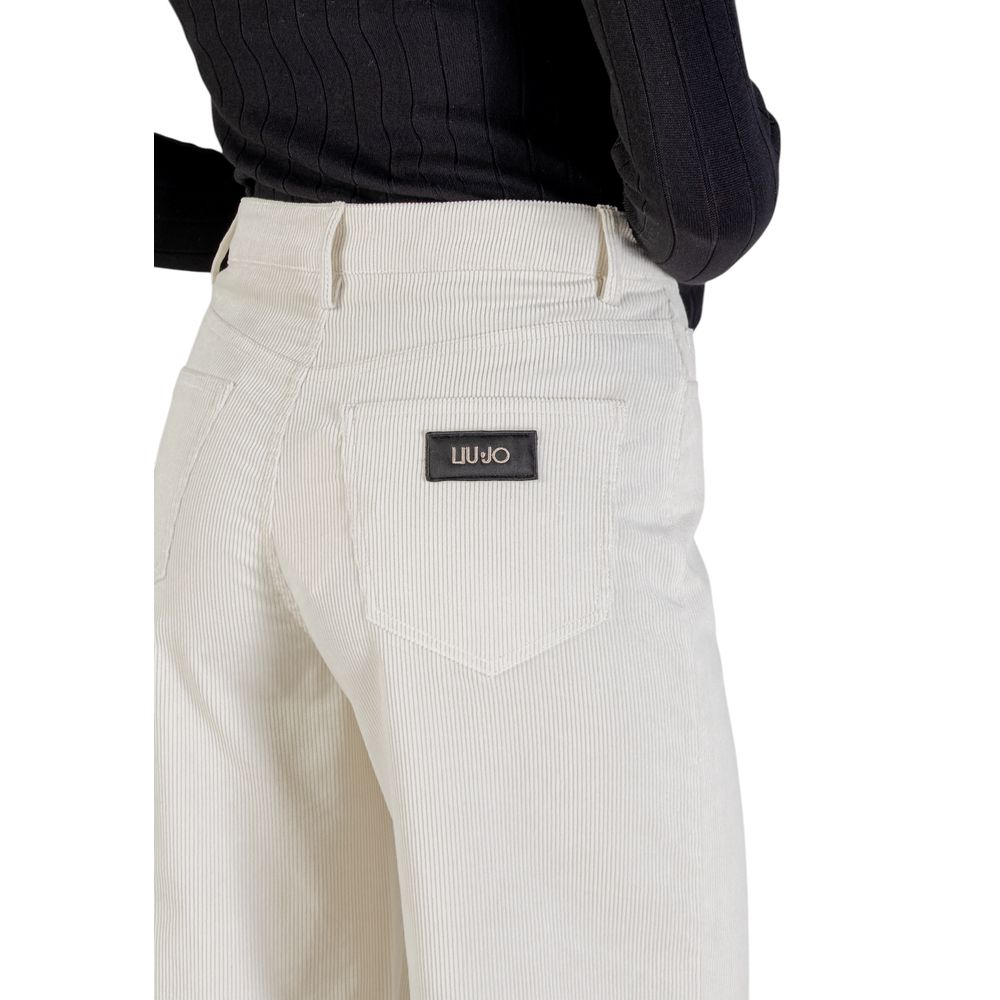 Pantalon décontracté en coton beige Liu Jo
