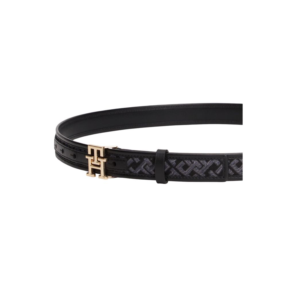 Tommy Hilfiger Black Polyester Thin Belt