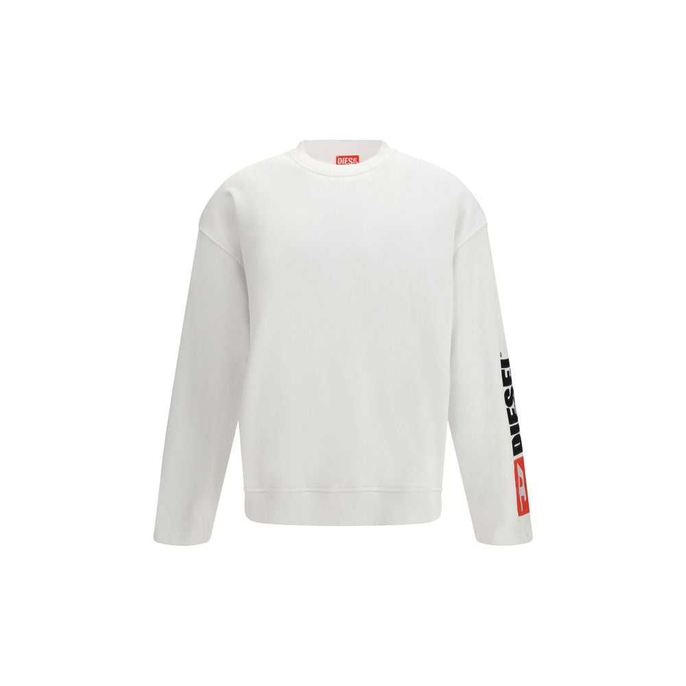 Diesel White Cotton Sweatshirt