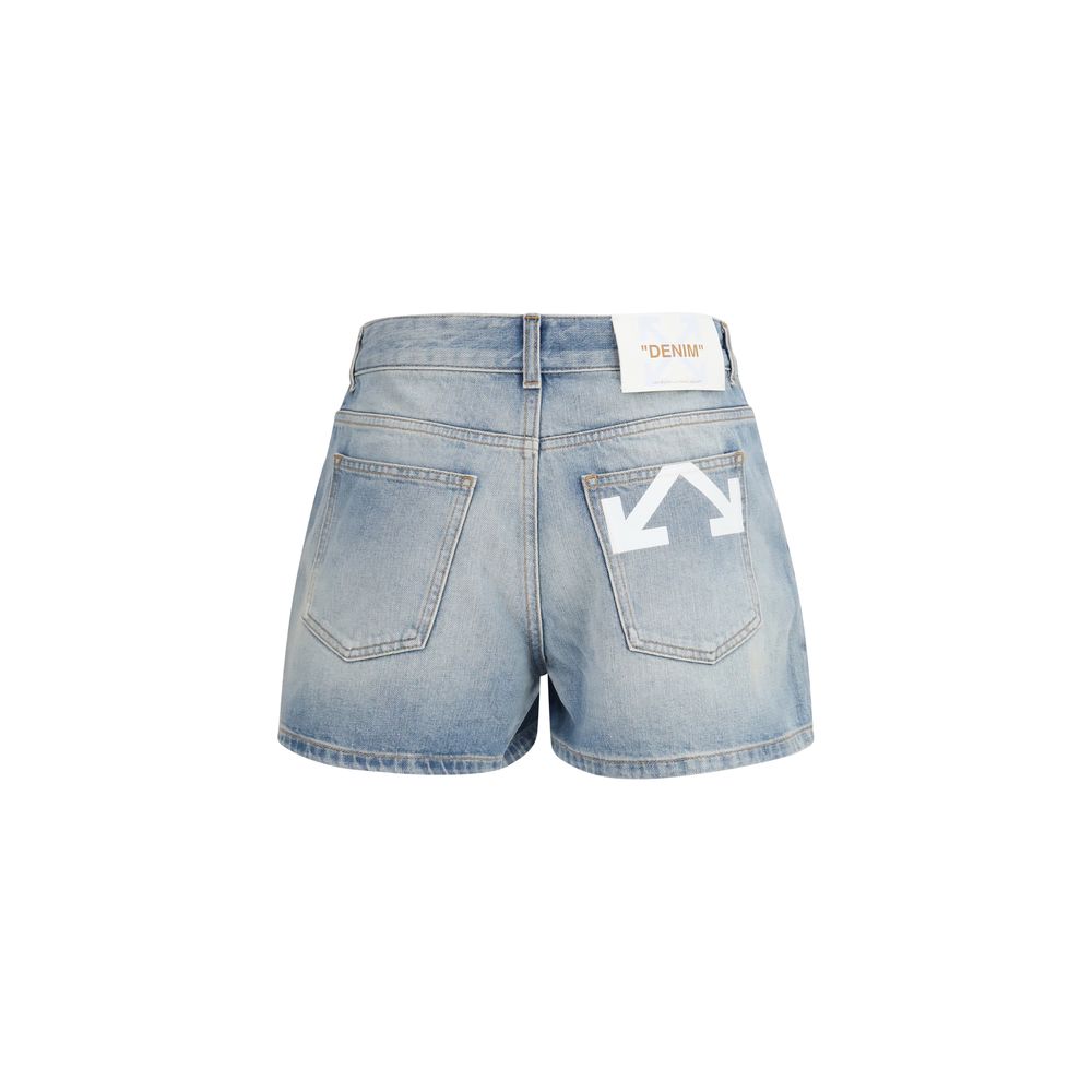 Off-White Blue Denim Shorts