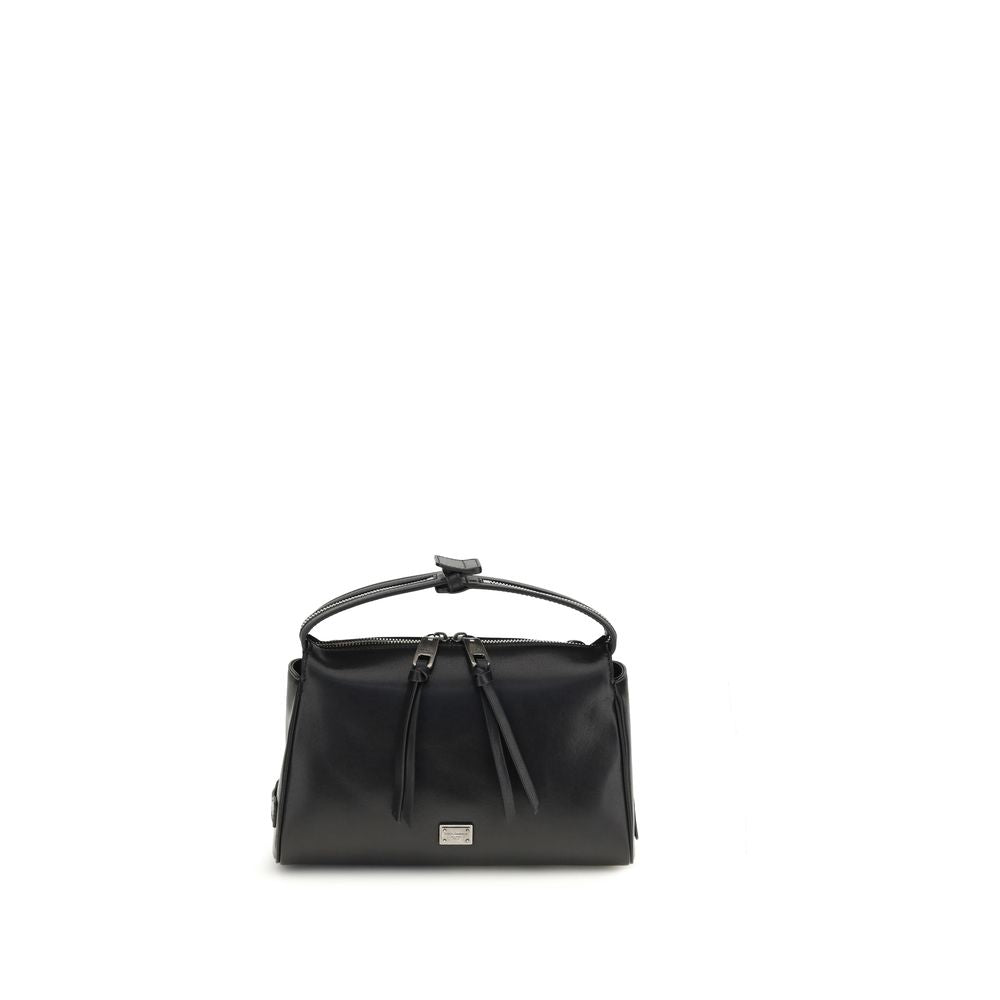 Dolce & Gabbana Black Calf Leather Bos Taurus Shoulder Bag