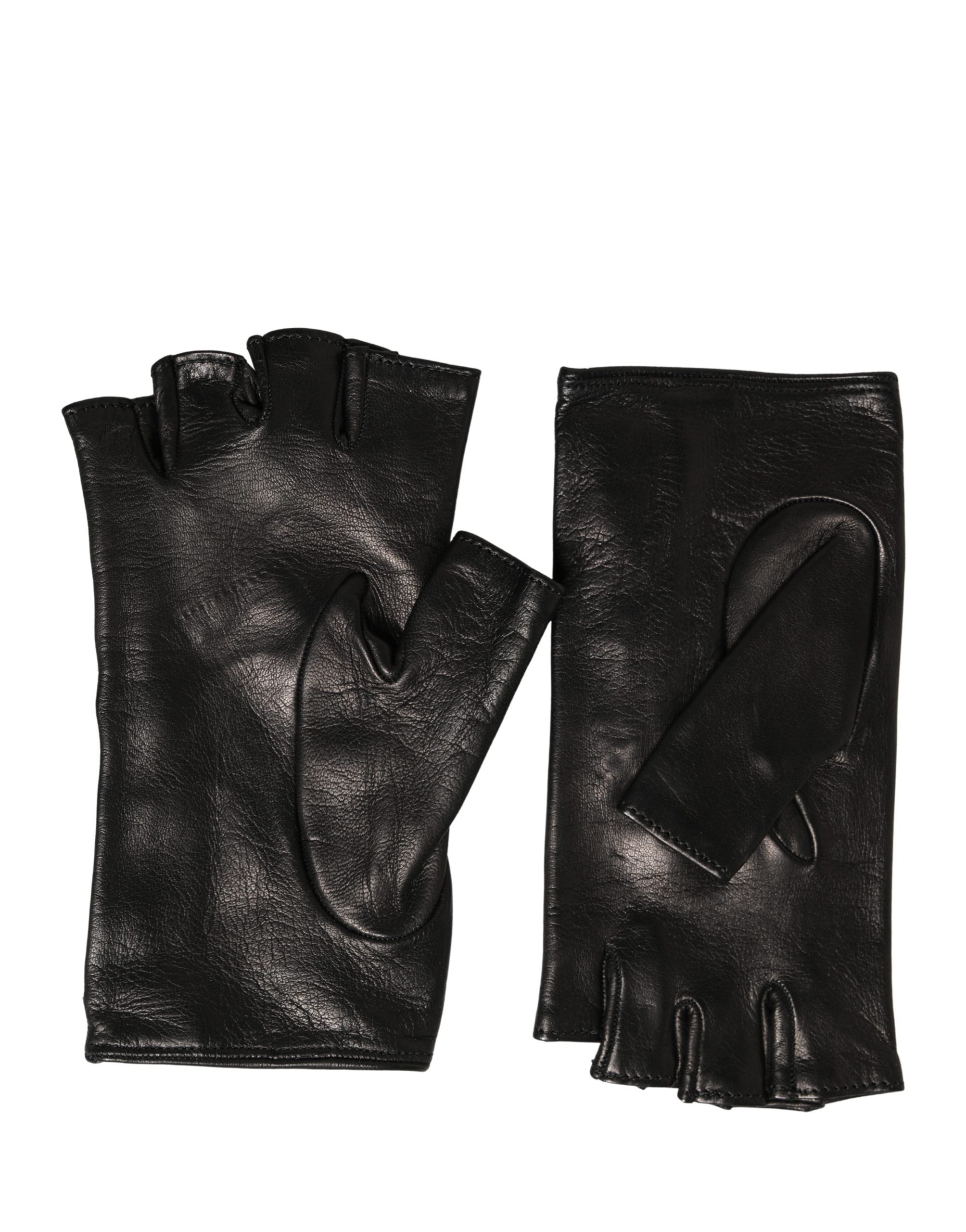 Dolce & Gabbana Femme Gants Moufles Noirs Ornés Longueur Poignet