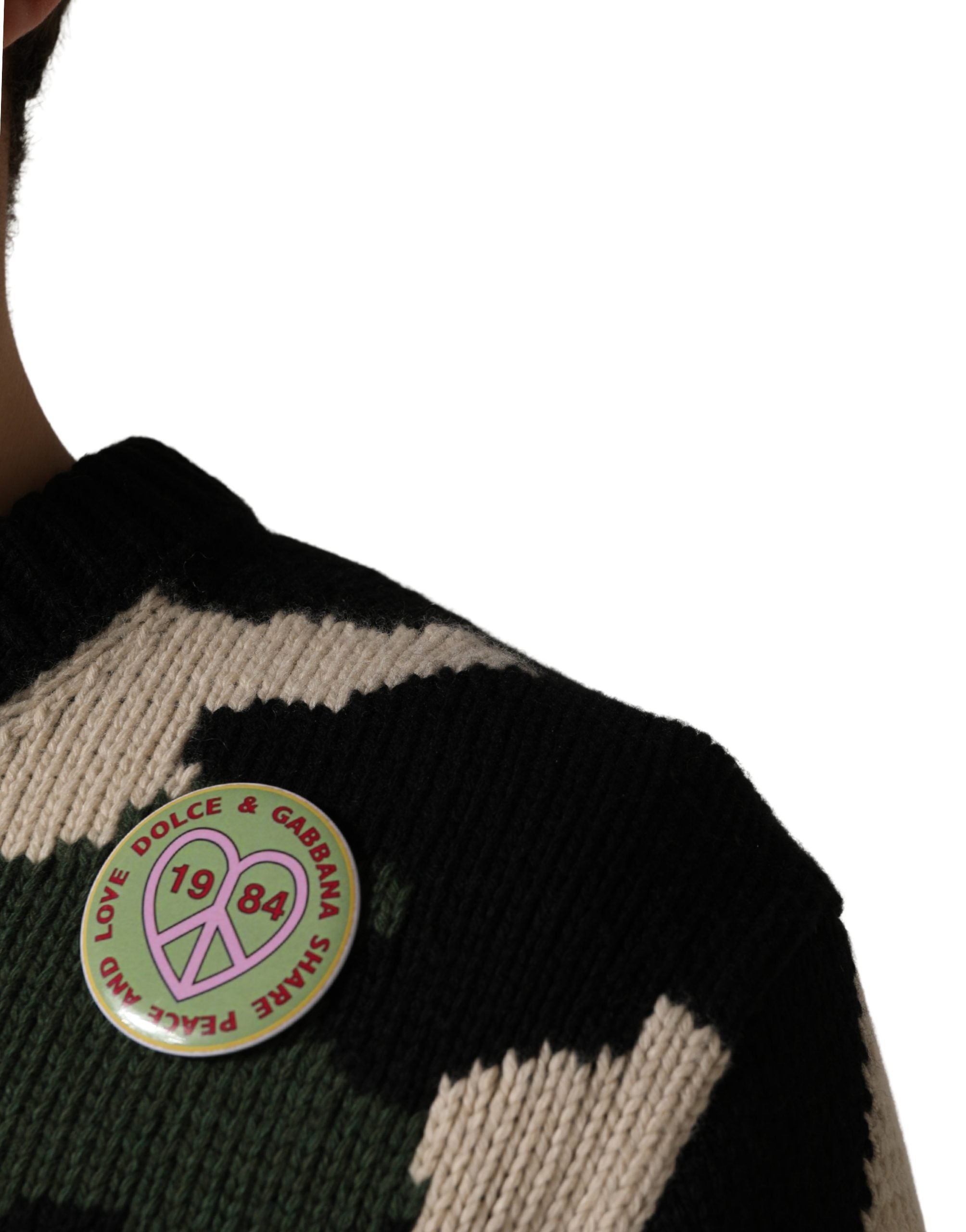 Pull Dolce & Gabbana multicolore en intarsia de camouflage