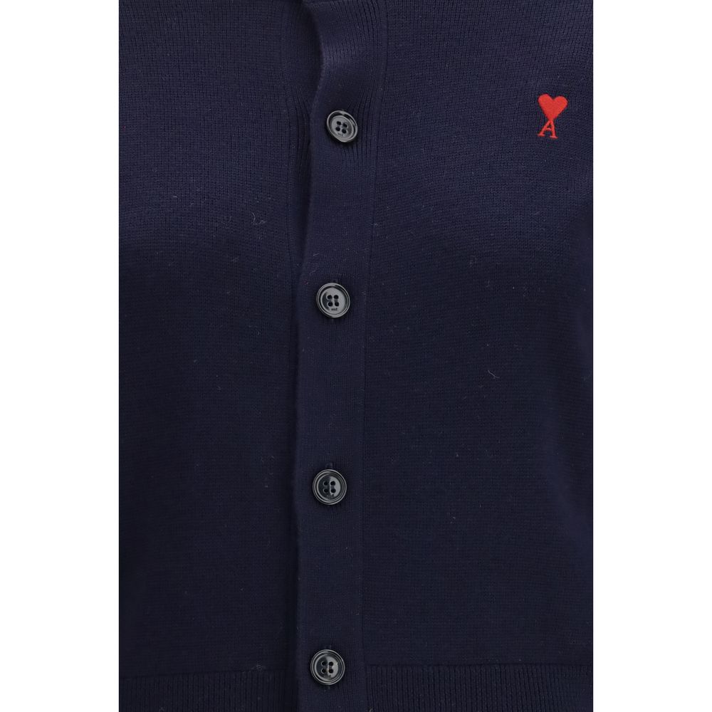 Ami Paris Blue Wool Cardigan