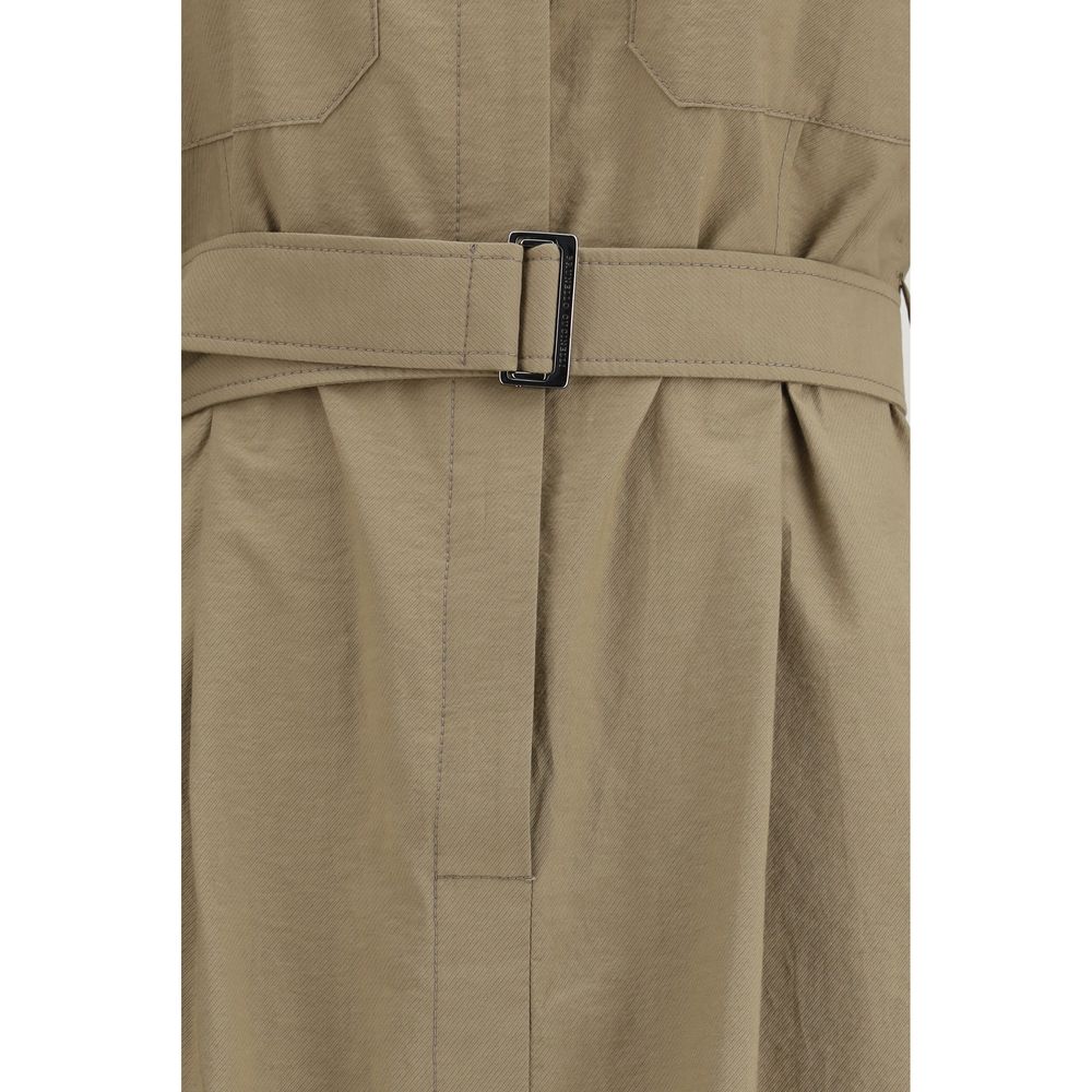 Brunello Cucinelli Beiges Baumwoll-Freizeitkleid