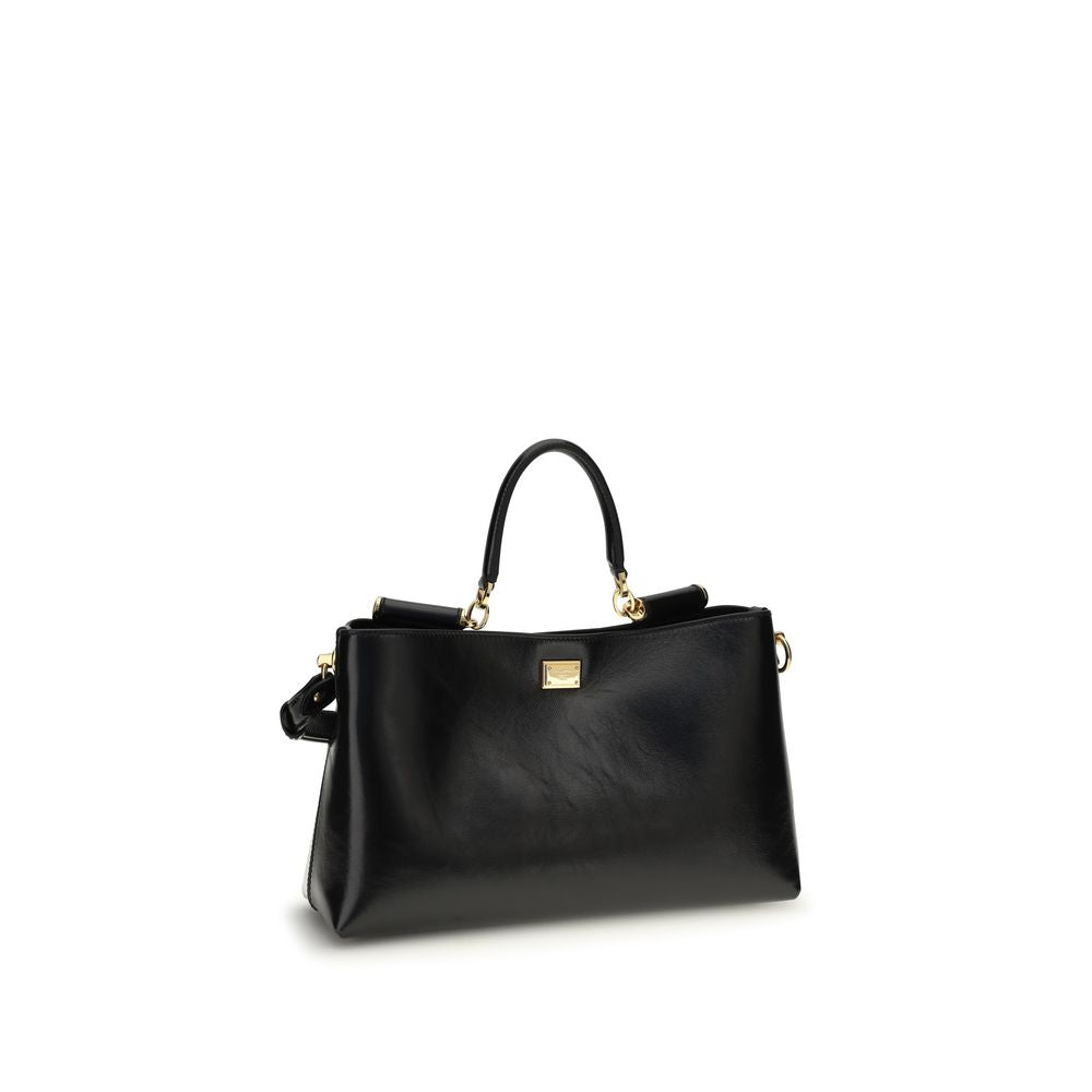 Dolce & Gabbana Black Calf Leather Bos Taurus Shoulder Bag