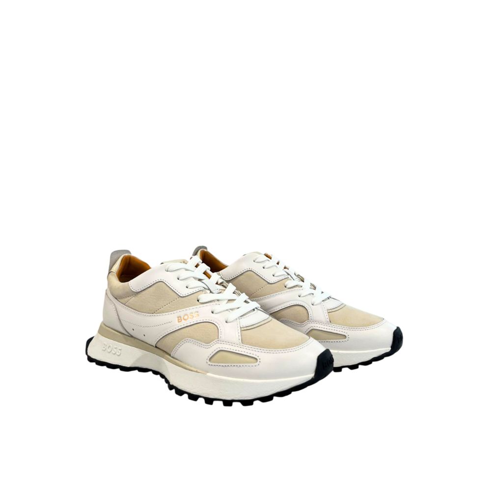 Hugo Boss Weiße Leder Herren-Sneaker