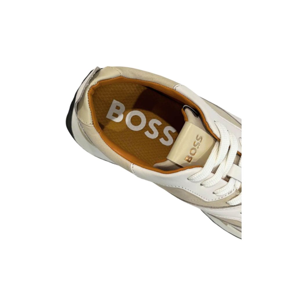 Hugo Boss Weiße Leder Herren-Sneaker