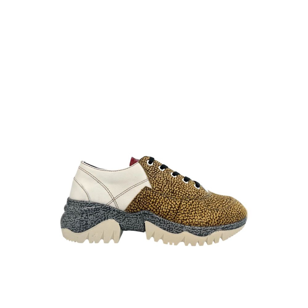 Borbonese Damen-Sneaker aus beigem Leder