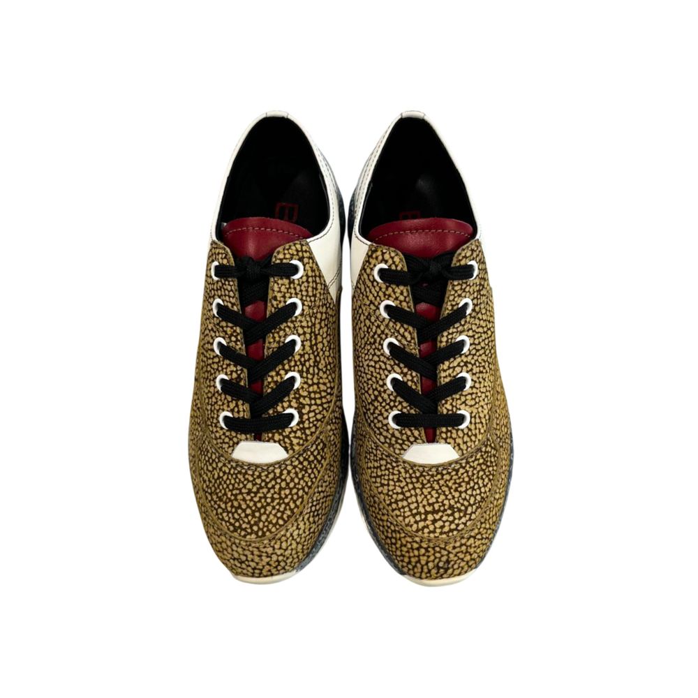 Borbonese Damen-Sneaker aus beigem Leder