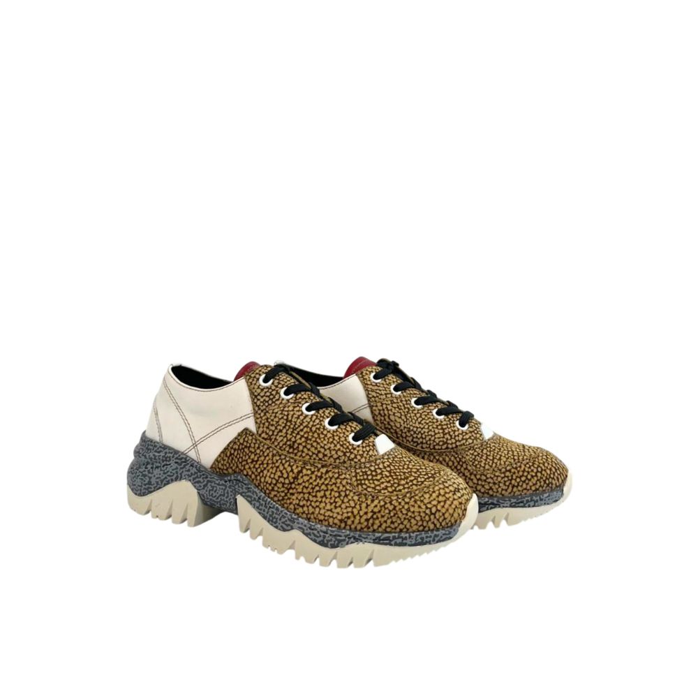 Borbonese Damen-Sneaker aus beigem Leder