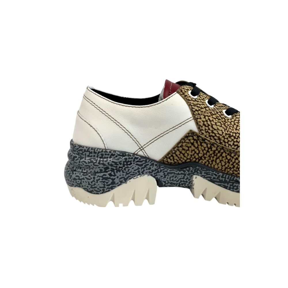 Borbonese Damen-Sneaker aus beigem Leder