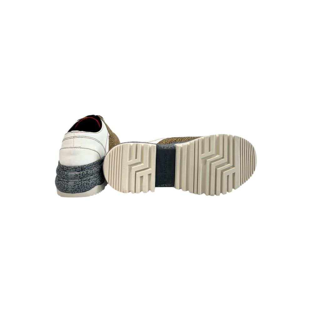 Borbonese Damen-Sneaker aus beigem Leder