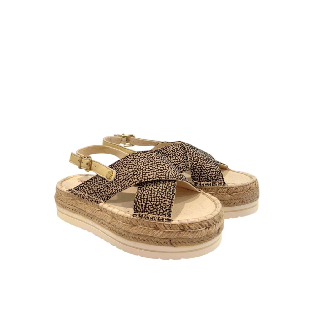 Borbonese Beige Textil Damen Sandale