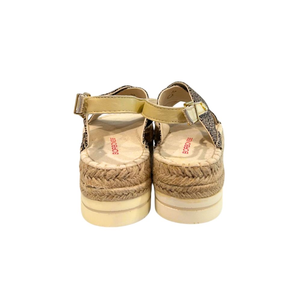 Borbonese Beige Textil Damen Sandale