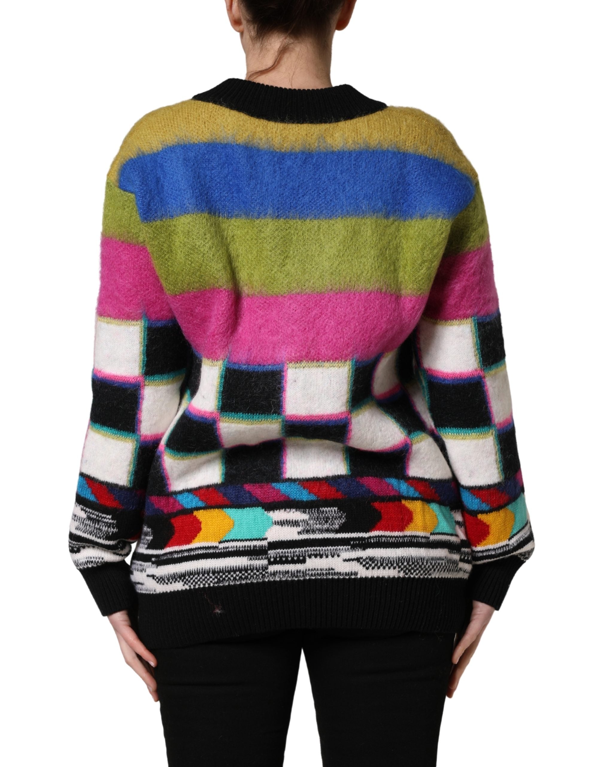 Pull Col V Rayures Multicolores Dolce & Gabbana