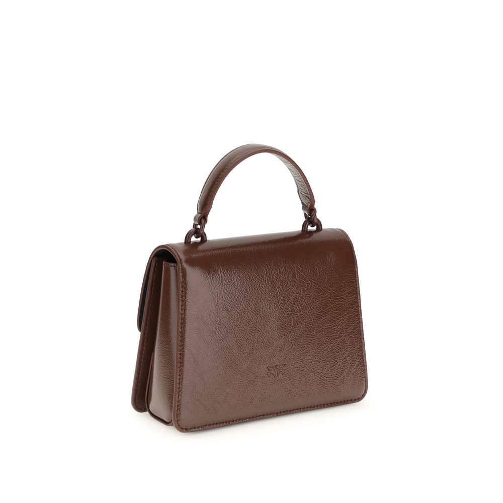 Sac à main en peau de chèvre marron PINKO