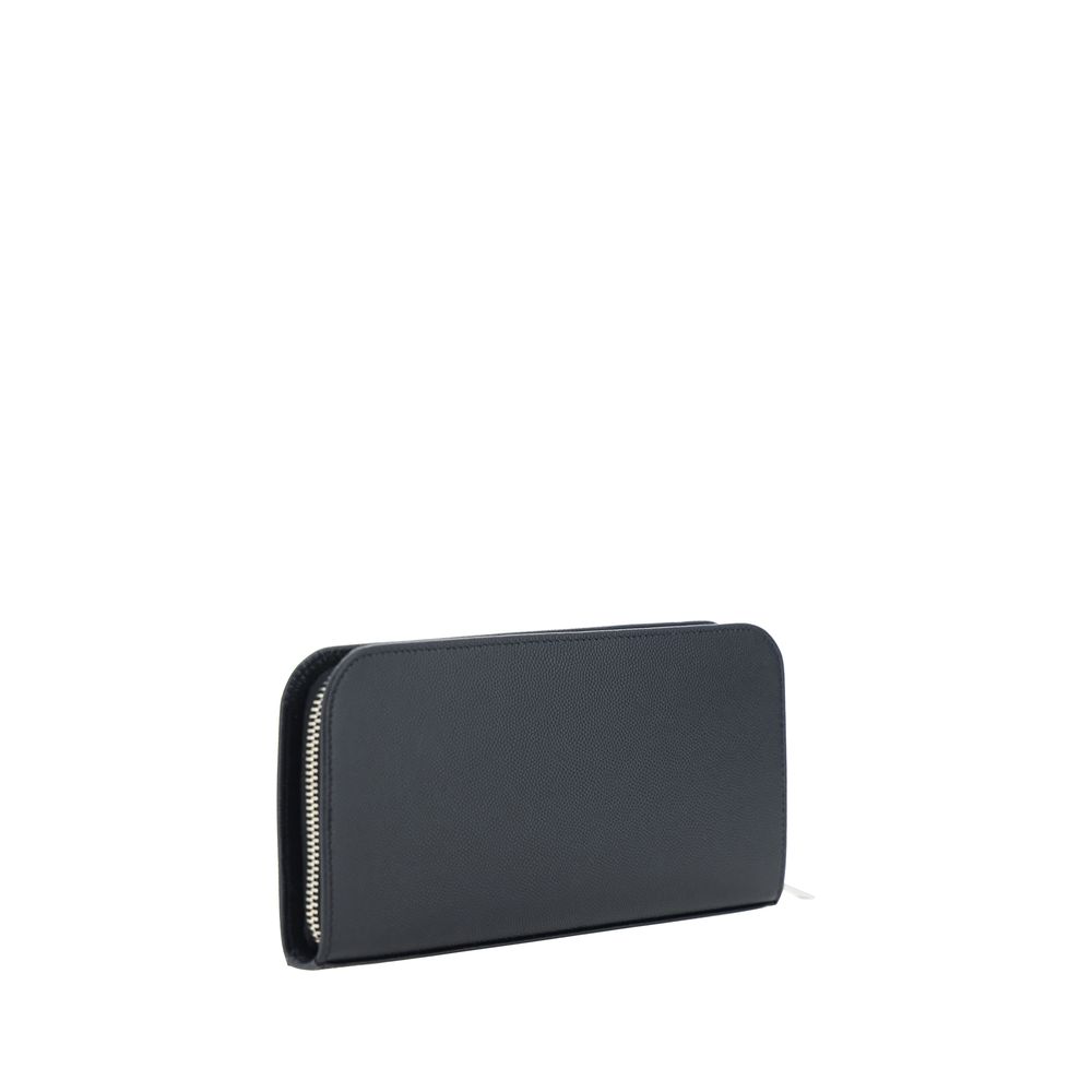 Portefeuille Saint Laurent en Cuir de Veau Noir Bos Taurus