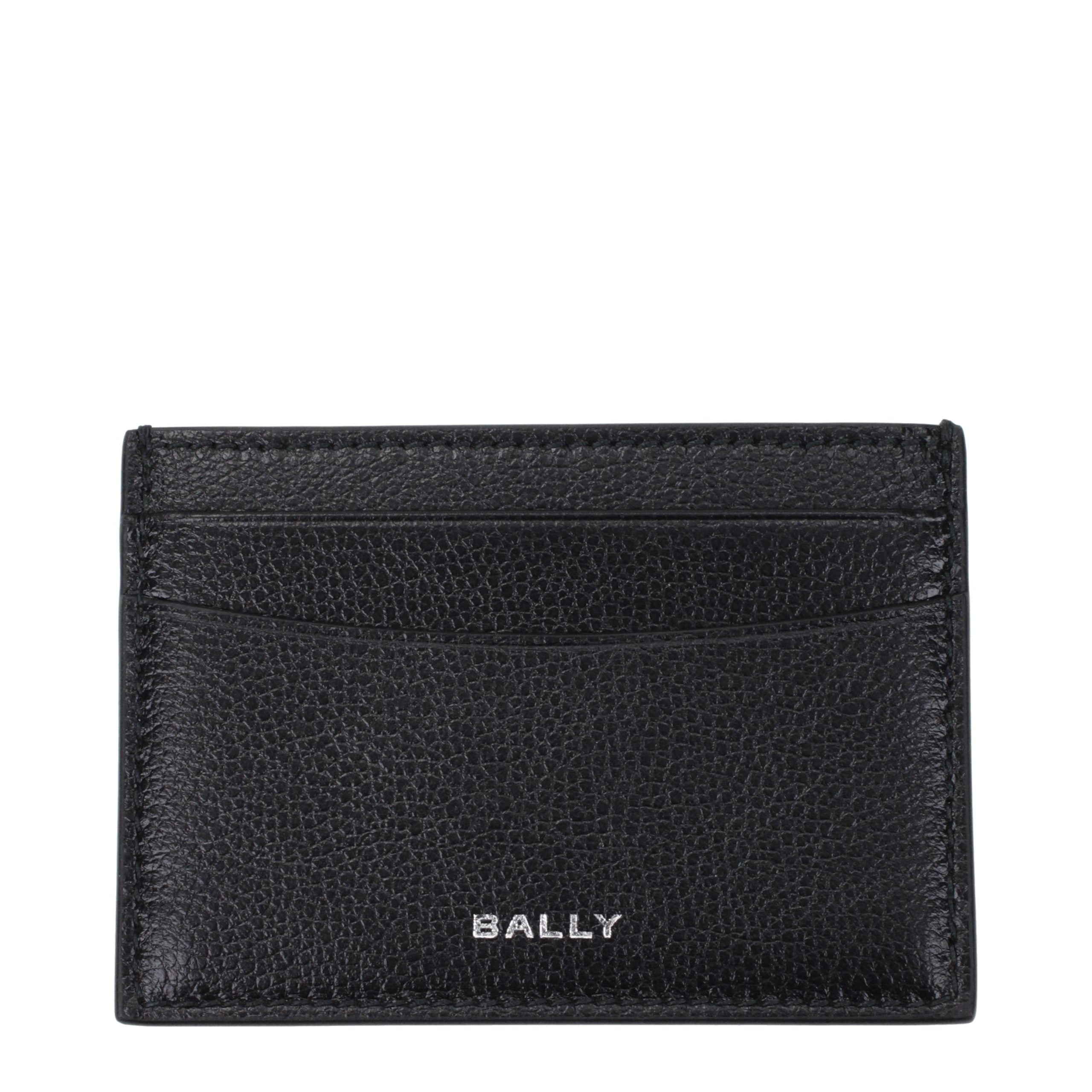 Porte-cartes Bally en cuir noir