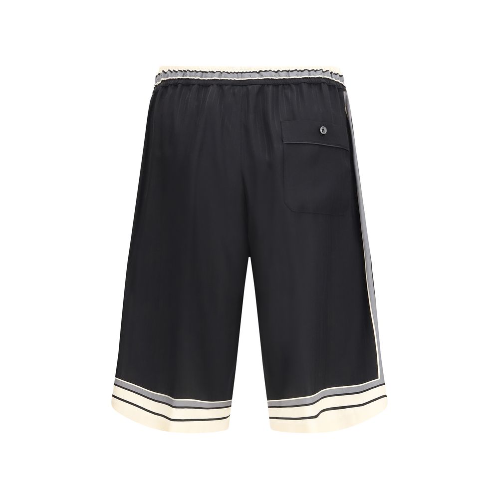 Dolce & Gabbana Schwarze Seiden-Bermudashorts
