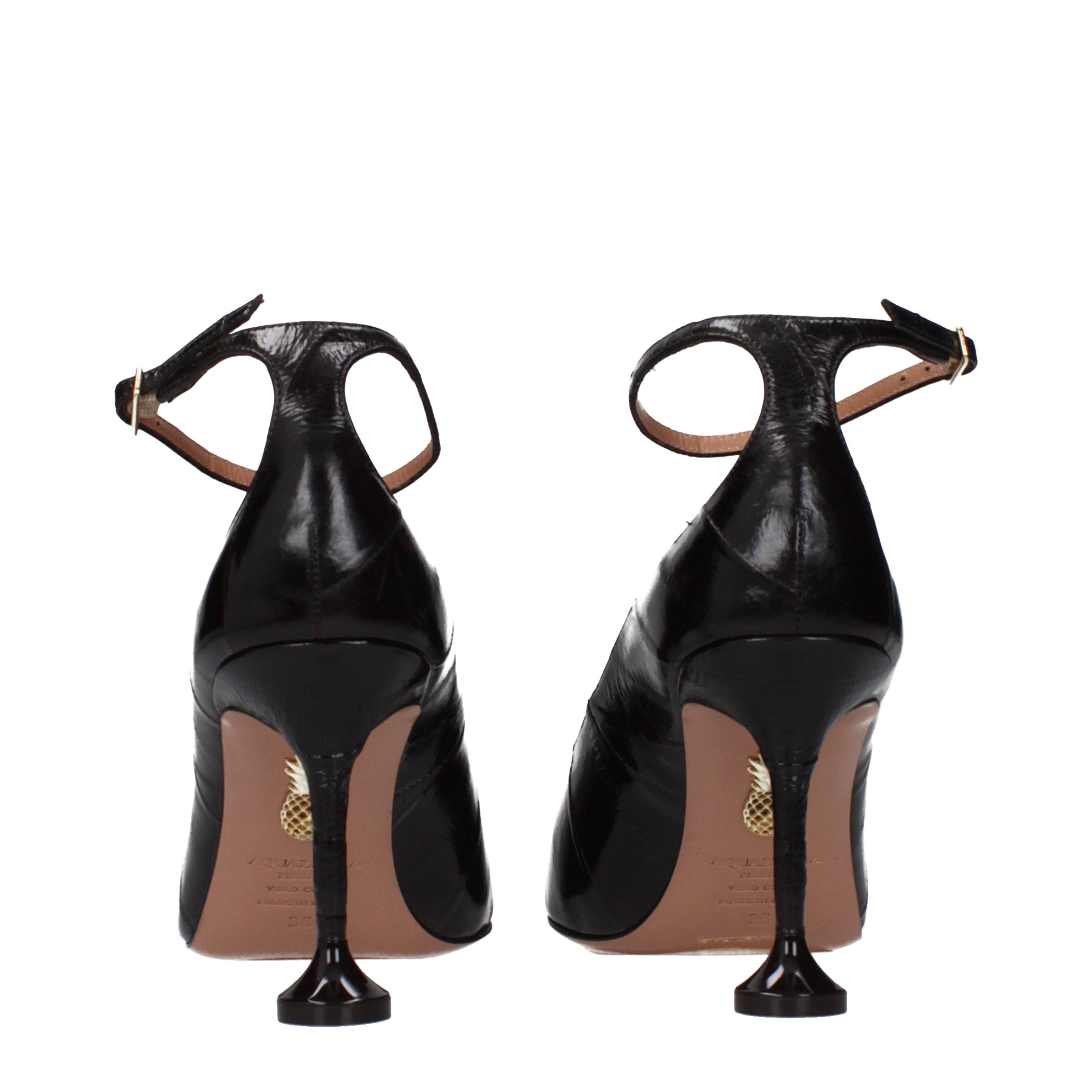 Aquazzura Brown Leather High Heel Pumps