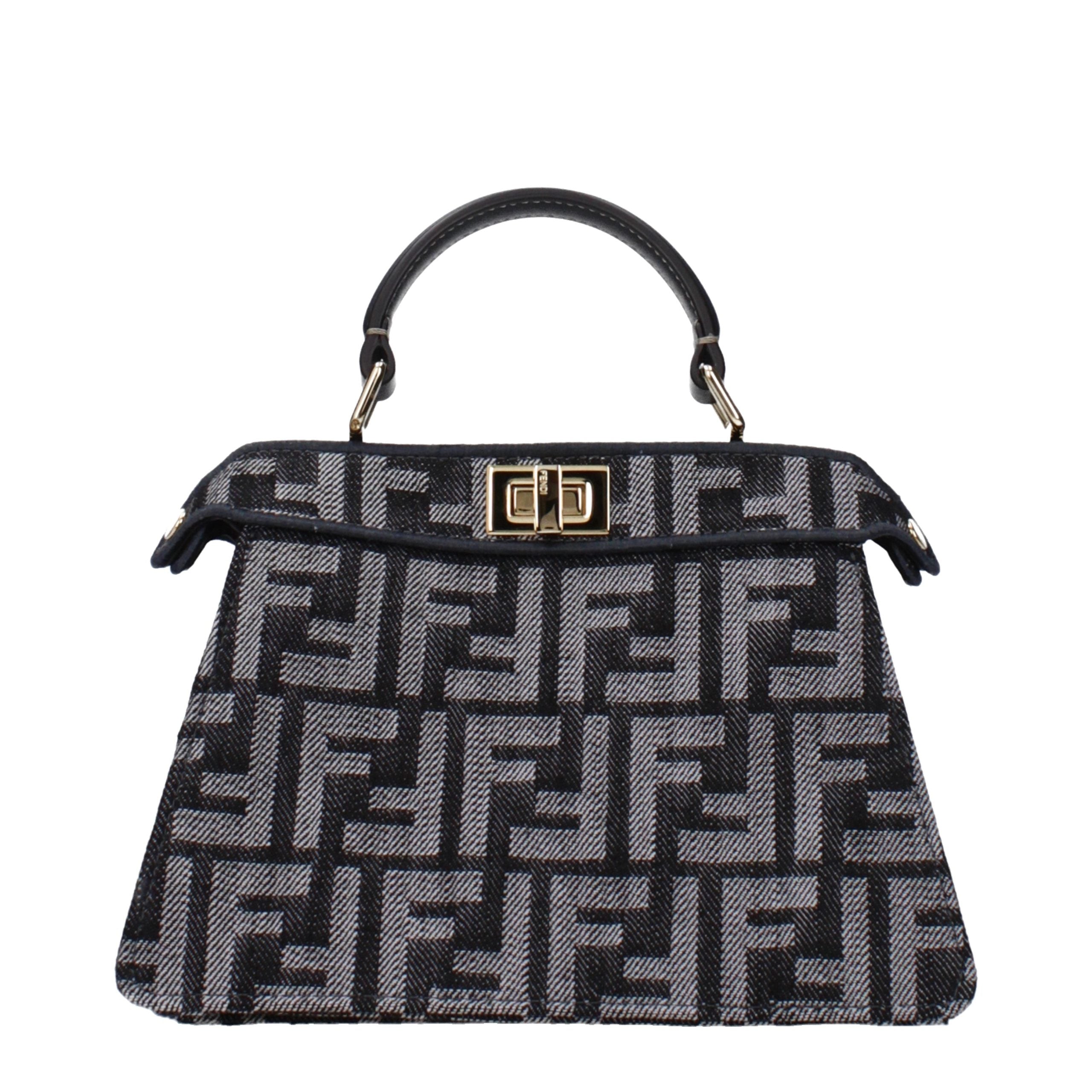 Sac à main Fendi en tissu noir