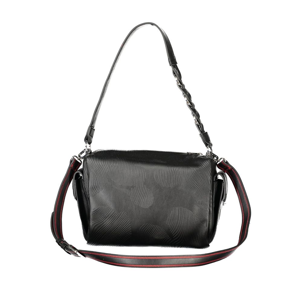Desigual Schwarze Polyurethan-Damentasche