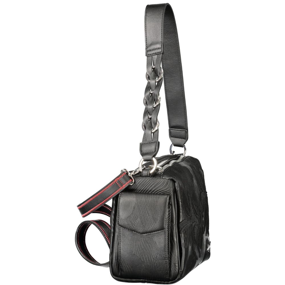 Desigual Schwarze Polyurethan-Damentasche