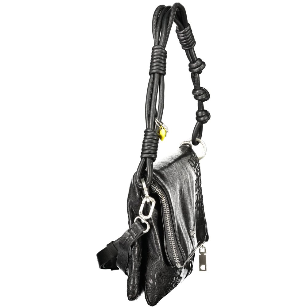 Desigual Schwarze Polyurethan-Damentasche